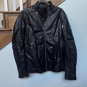RICK OWENS  BLACK LEATHER JACKET SIZE L  $ 3,810.00